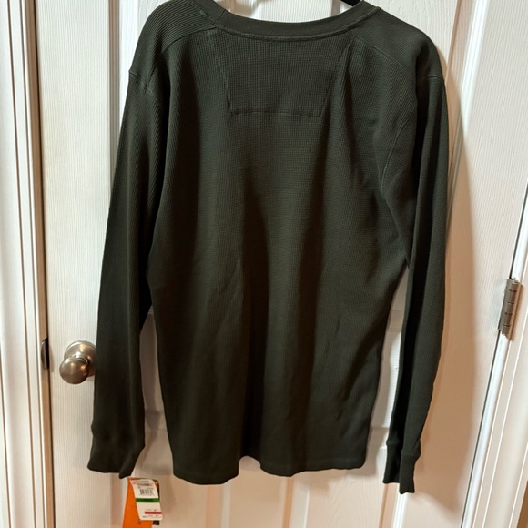 NEW Mens Field & Stream Thermal Waffle Long Sleeve Crew Neck Forest Green Sz L - Picture 4 of 12